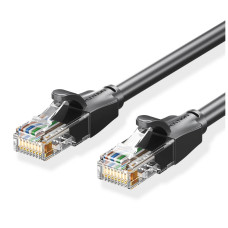 Патч-корд 1м, UTP cat 6 RJ-45 black Vention (IBEBF)
