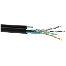 Кабель мережевий OK-Net FTP 305м cat.6 зовнішній, трос 7*0,5 (F/UTP-cat.6) (КППЭт-ВП (250) 4*2*0,54)
