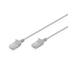 Патч-корд 1.5м, UTP, cat.6, Sliim, AWG 32/7, Cu, LSZH, grey Digitus (DK-1618-015S)
