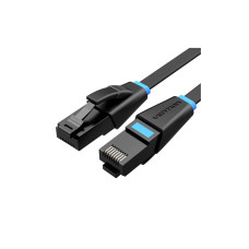 Патч-корд 2м, UTP cat 6 RJ-45 flat black Vention (IBJBH)