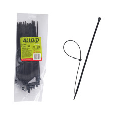 Стяжка Alloid 3.6х200мм, пластик, 100шт./уп., чорний (PC-36200B)